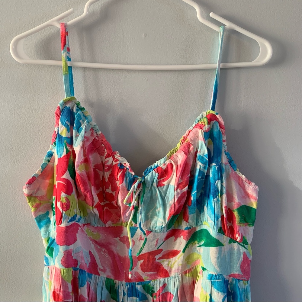 Floral Midi Dress Tropical Spaghetti Straps Sleeveless Old Navy XL Petite - Picture 2 of 6